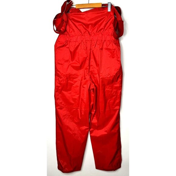 Vintage Wetskins Mens Overall Bib PVC Waterproof Workwear Jumpsuit Red Large - Picture 2 of 11